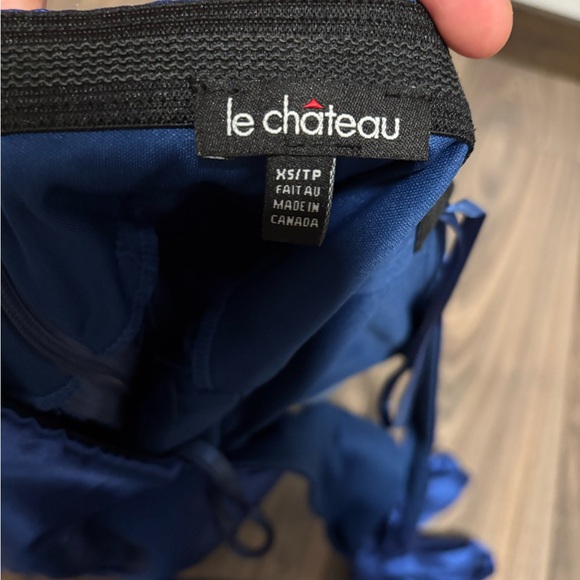 Le Chateau Midnight Blue Satin Top - Picture 3 of 3